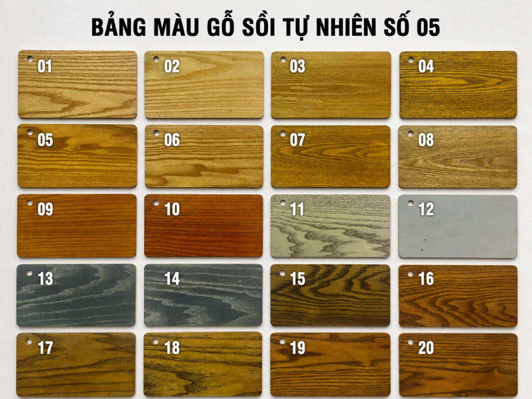 Màu Catalogue Pu Gỗ Sồi Tự Nhiên MAUGO-04SN