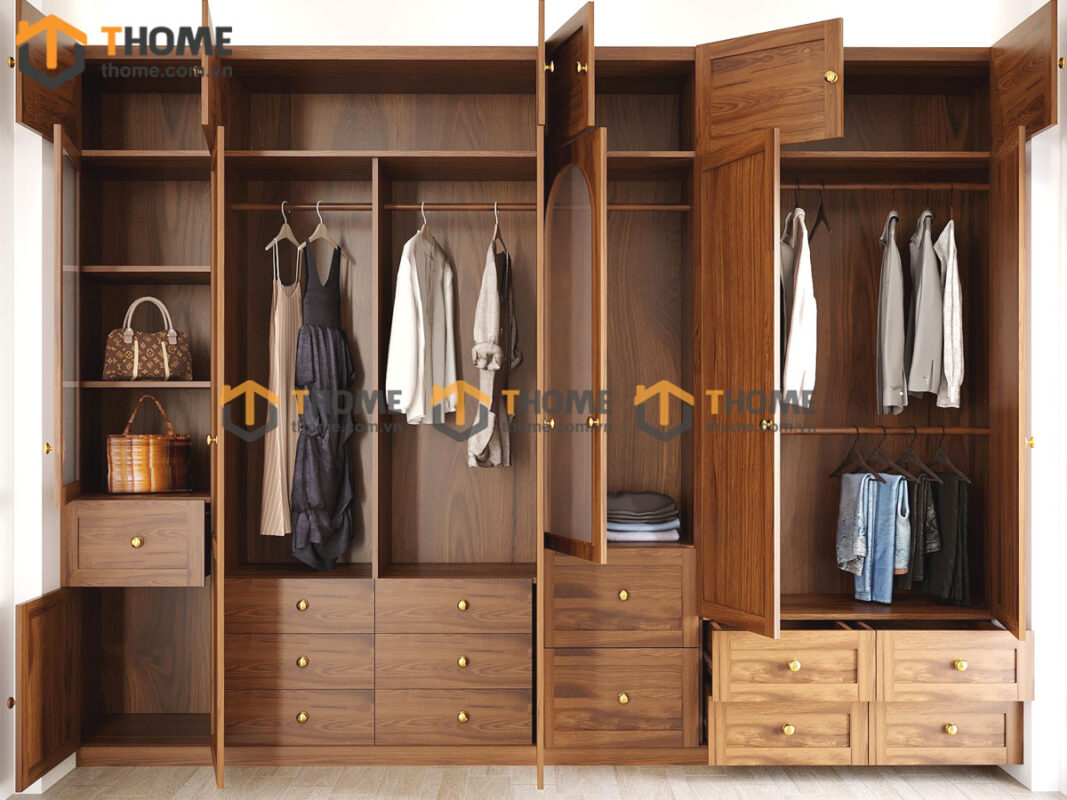 Tủ áo gỗ sồi tự nhiên thiết kế 21 TA-31SN