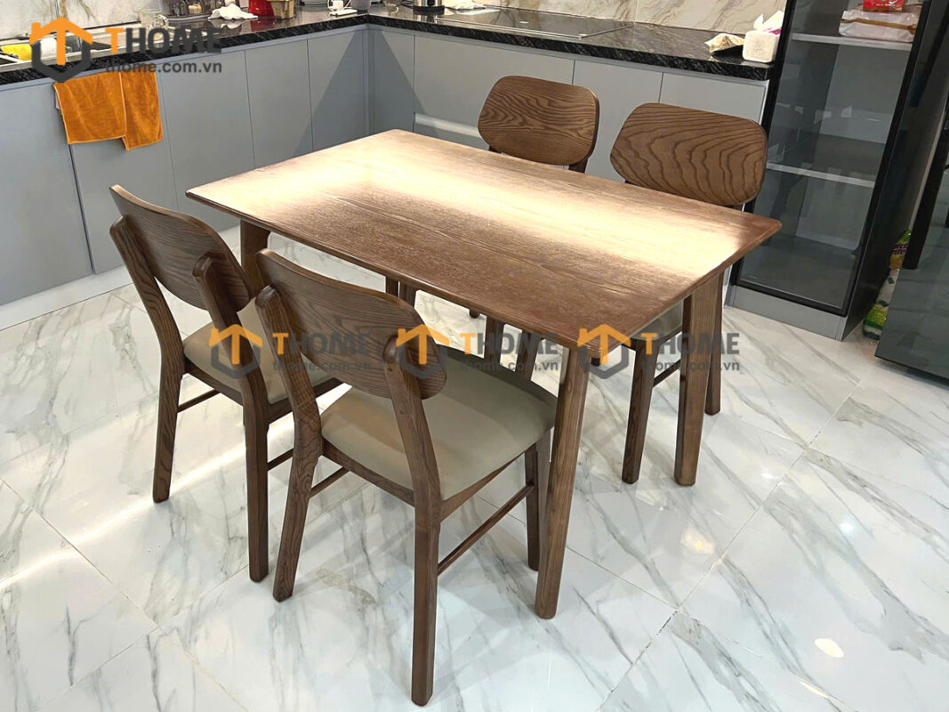 Bộ Bàn Ăn 210 4 Ghế (Nhiều Mẫu Ghế) Gỗ Sồi Tự Nhiên BBA4-23SN