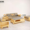 Sofa Gỗ Sồi Tự Nhiên Chân Đùi Gà 4 Món SFĐ-30SN