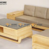 Sofa Gỗ Sồi Tự Nhiên Chân Đùi Gà 4 Món SFĐ-30SN