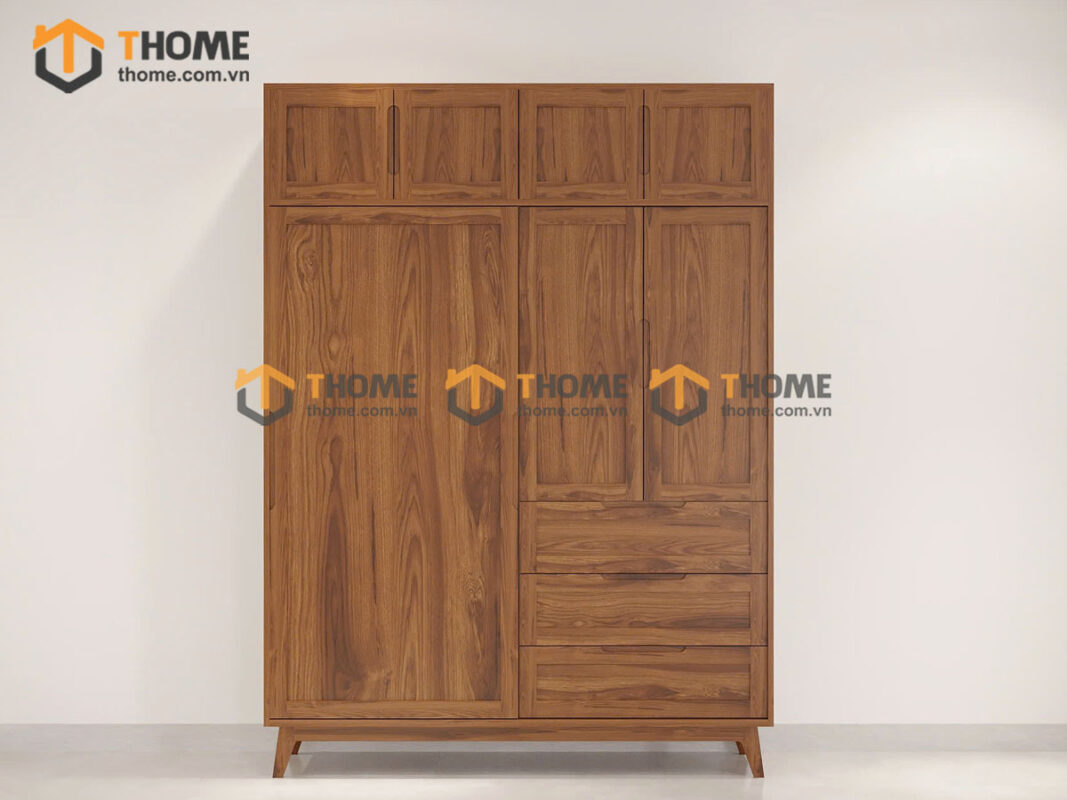 Tủ Áo Gỗ Sồi Tự Nhiên Thiết Kế 23 TA-33SN