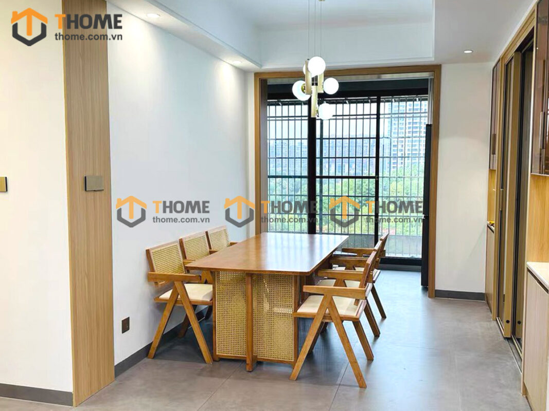 Bộ Bàn Ăn Chân Vuông Đan Mây (Nhiều Mẫu Ghế) Gỗ Sồi Tự Nhiên BBA6-48SN