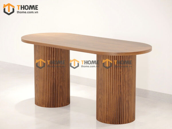 Bàn Ăn Gỗ Sồi Tự Nhiên Lan Sọc Tròn BAMG-35SN