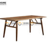 Bàn Ăn Gỗ Sồi Tự Nhiên Luca chân chữ H BAMG-33SN