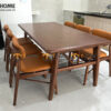 Bàn Ăn Gỗ Sồi Tự Nhiên Luca chân chữ H BAMG-33SN