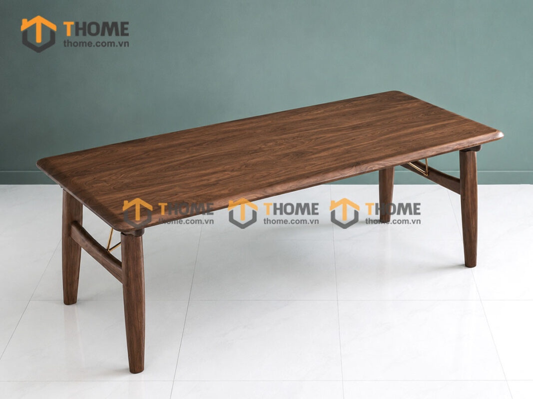 Bàn Ăn Gỗ Sồi Tự Nhiên Luca chân chữ H BAMG-33SN