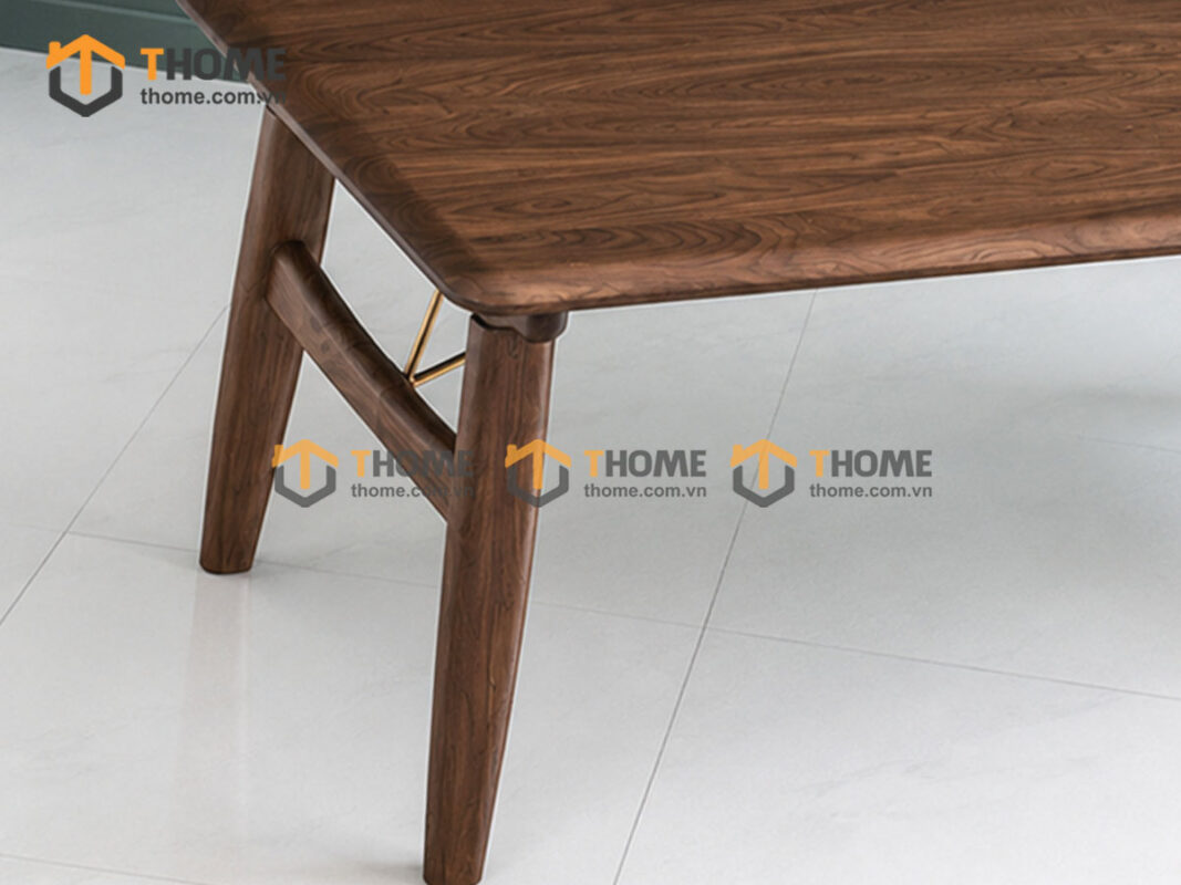 Bàn Ăn Gỗ Sồi Tự Nhiên Luca chân chữ H BAMG-33SN
