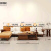 Sofa Gỗ Sồi Tự Nhiên XaVi 4 Món Màu Óc Chó SFĐ-32SN