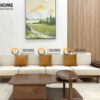 Sofa Gỗ Sồi Tự Nhiên XaVi 4 Món Màu Óc Chó SFĐ-32SN