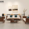 Sofa Gỗ Sồi Tự Nhiên Bamboo 6 Món Màu Óc Chó SFĐ-34SN