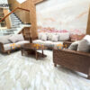 Sofa Gỗ Sồi Tự Nhiên Bamboo 6 Món Màu Óc Chó SFĐ-34SN