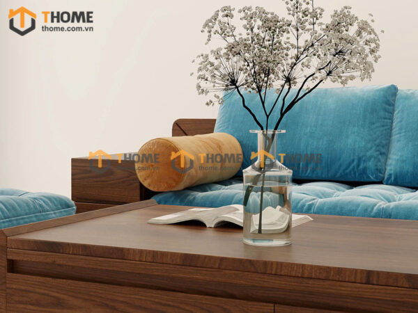 Sofa Gỗ Sồi Tự Nhiên Tommy tay hộp vuông SFĐ-33SN