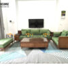 Sofa Gỗ Sồi Tự Nhiên Tommy tay hộp vuông SFĐ-33SN
