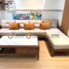 Sofa Gỗ Sồi Tự Nhiên Vanix Góc Màu Óc Chó SFĐ-35SN
