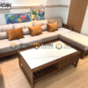 Sofa Gỗ Sồi Tự Nhiên Vanix Góc Màu Óc Chó SFĐ-35SN