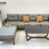 Sofa Gỗ Sồi Tự Nhiên Vanix Góc Màu Óc Chó SFĐ-35SN