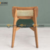 Ghế Ăn Gỗ Sồi Tự Nhiên Lưng Vuông Mây GHEMM-20SN