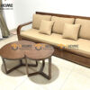 Bàn Sofa Gỗ Sồi Tự Nhiên Mẹ Bồng Con Chân Y BSFMG-35SN