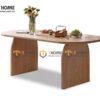 Bàn Ăn Gỗ Sồi Tự Nhiên 2 Chân Nửa Oval BAMG-45SN
