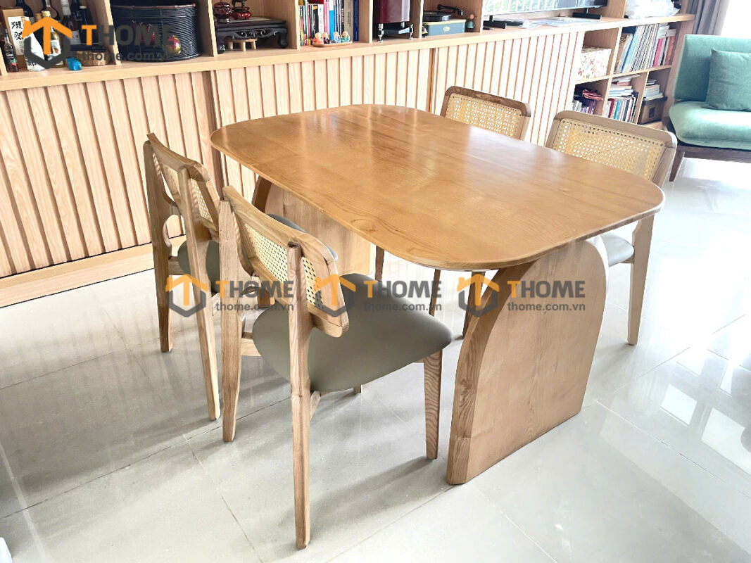 Bộ Bàn Ăn (Nhiều Mẫu Ghế) 2 Chân Nửa Oval BBA6-54SN