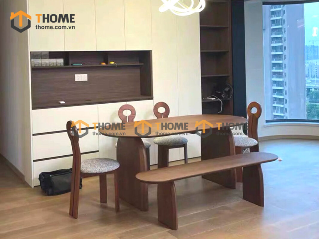 Bộ Bàn Ăn (Nhiều Mẫu Ghế) 2 Chân Nửa Oval BBA6-54SN