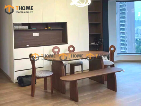 Bộ Bàn Ăn (Nhiều Mẫu Ghế) 2 Chân Nửa Oval BBA6-54SN