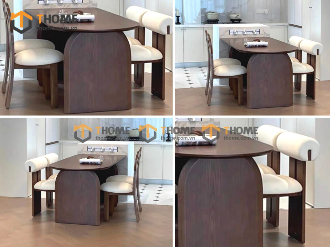 Bộ Bàn Ăn (Nhiều Mẫu Ghế) 2 Chân Nửa Oval BBA6-54SN
