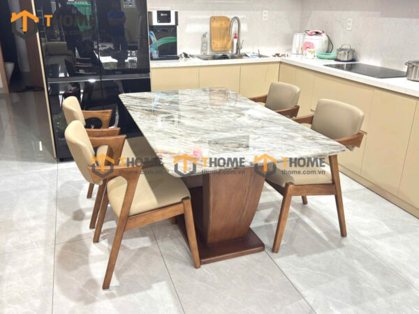 Bộ Bàn Ăn Chân U 4 Ghế (Nhiều Mẫu Ghế) Gỗ Sồi Tự Nhiên BBA4-24SN