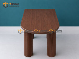 Bàn Ăn Gỗ Sồi Tự Nhiên Lan Sọc 3 Trụ Tròn BAMG-41SN