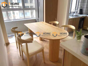 Bộ Bàn Ăn Lan Sọc (Nhiều Mẫu Ghế) 3 Chân Trụ Tròn BBA6-50SN