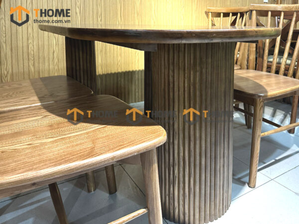 Bộ Bàn Ăn Lan Sọc (Nhiều Mẫu Ghế) 3 Chân Trụ Tròn BBA6-50SN
