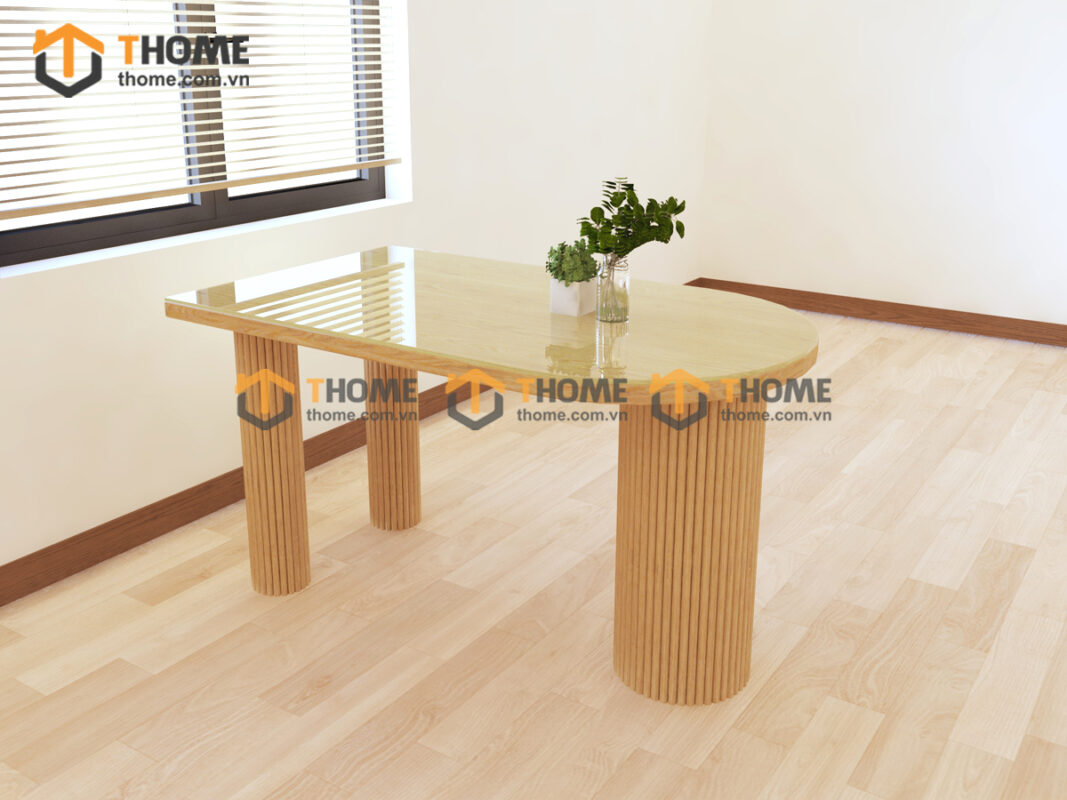 Bộ Bàn Ăn Lan Sọc (Nhiều Mẫu Ghế) 3 Chân Trụ Tròn BBA6-50SN