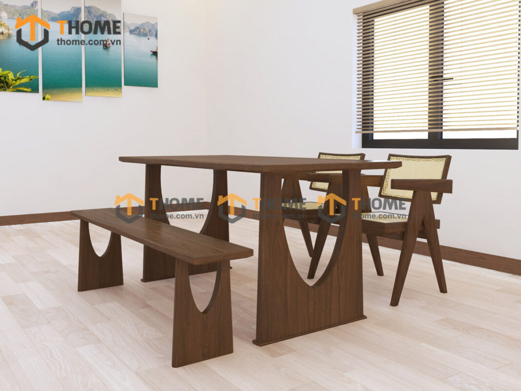 Bộ Bàn Ăn (Nhiều Mẫu Ghế) 2 Chân Vuông Khoét Nửa Oval BBA6-55SN