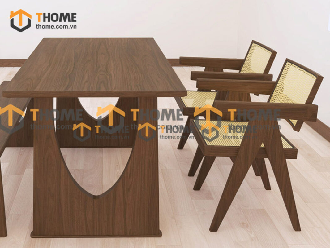 Bộ Bàn Ăn (Nhiều Mẫu Ghế) 2 Chân Vuông Khoét Nửa Oval BBA6-55SN