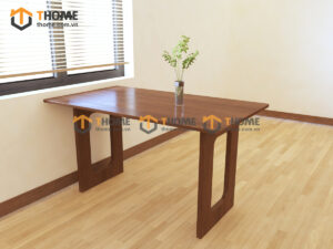 Bàn Ăn Gỗ Sồi Tự Nhiên Chân Vuông Lỗ Oval BAMG-44SN