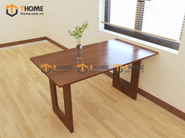 Bàn Ăn Gỗ Sồi Tự Nhiên Chân Vuông Lỗ Oval BAMG-44SN