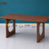 Bàn Ăn Gỗ Sồi Tự Nhiên Chân Vuông Lỗ Oval BAMG-44SN
