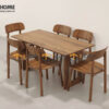 Bộ Bàn Ăn (Nhiều Mẫu Ghế) 2 Chân Vuông Khoét Oval BBA6-53SN