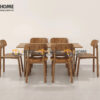 Bộ Bàn Ăn (Nhiều Mẫu Ghế) 2 Chân Vuông Khoét Oval BBA6-53SN