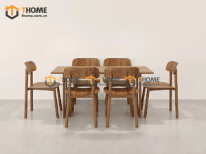 Bộ Bàn Ăn (Nhiều Mẫu Ghế) 2 Chân Vuông Khoét Oval BBA6-53SN