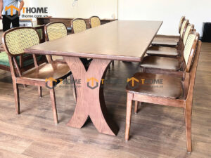 Bộ Bàn Ăn (Nhiều Mẫu Ghế) 2 Chân X Cong BBA6-56SN