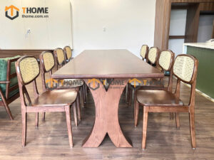 Bộ Bàn Ăn (Nhiều Mẫu Ghế) 2 Chân X Cong BBA6-56SN