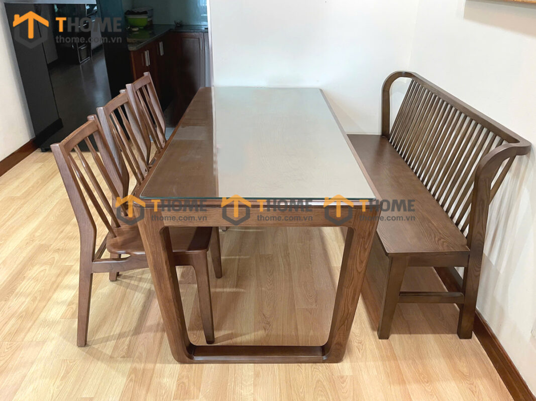 Bộ Bàn Ăn (Nhiều Mẫu Ghế Bench) Gỗ Sồi Tự Nhiên BBA6-57SN