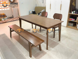 Bộ Bàn Ăn (Nhiều Mẫu Ghế Bench) Gỗ Sồi Tự Nhiên BBA6-57SN