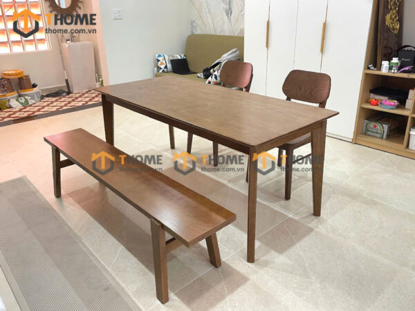 Bộ Bàn Ăn (Nhiều Mẫu Ghế Bench) Gỗ Sồi Tự Nhiên BBA6-57SN