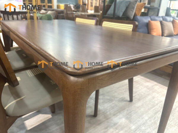 Bộ Bàn Ăn Kiểu Mới Chân Bo Tròn 6 Ghế (Nhiều Mẫu Ghế) Gỗ Sồi Tự Nhiên BBA6-61SN