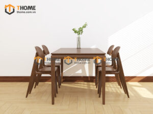 Bộ Bàn Ăn Kiểu Mới Chân Bo Tròn 6 Ghế (Nhiều Mẫu Ghế) Gỗ Sồi Tự Nhiên BBA6-61SN