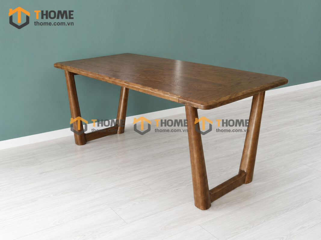 Bàn Ăn Gỗ Sồi Tự Nhiên Kiểu Mới Chân V 1.65m BAMG-37SN
