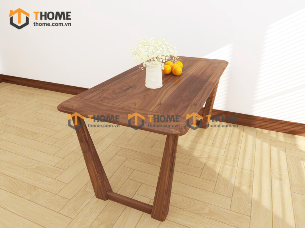 Bàn Ăn Gỗ Sồi Tự Nhiên Kiểu Mới Chân V 1.65m BAMG-37SN